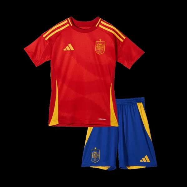 kid-s-spain-home-soccer-kit-jersey-shorts-euro-fan-version-459216-03 Kid’s Spain Home Soccer Kit β Jersey + Shorts Euro β Fan Version β front view