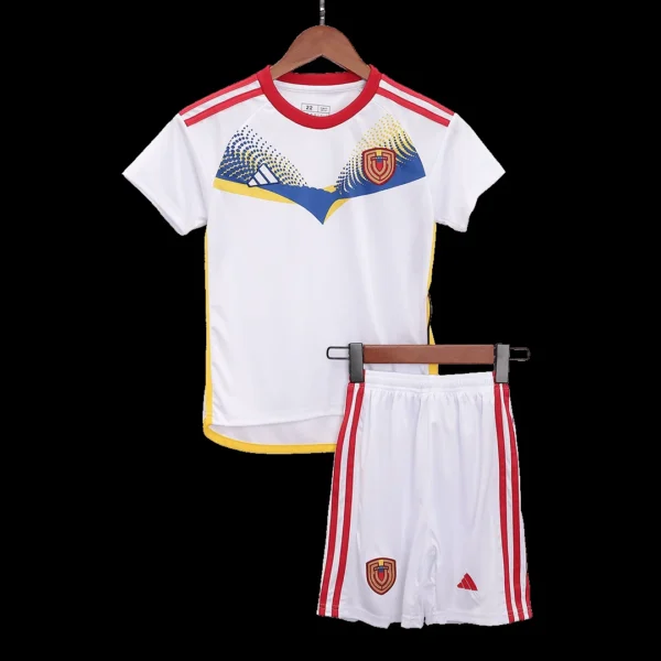 Kid’s Venezuela Away Soccer Kit – Jersey + Shorts Copa America – Fan Version – front view