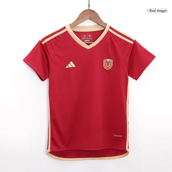Kid’s Venezuela Home Soccer Kit – Jersey + Shorts Copa America – Fan Version – back view