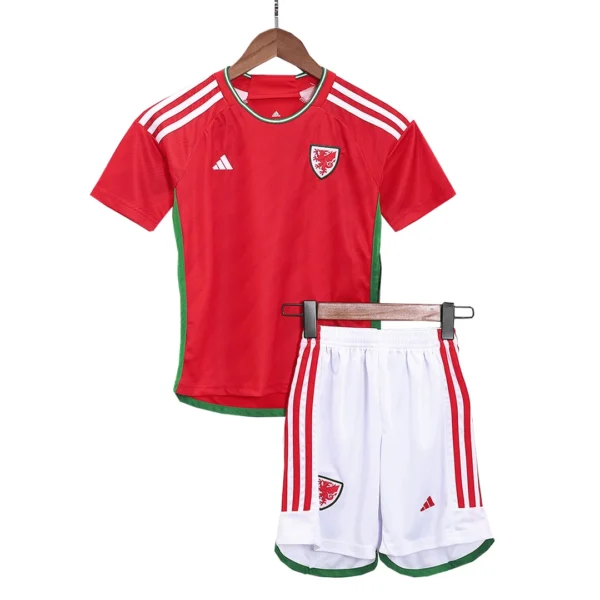 kid-s-wales-home-soccer-kit-jersey-shorts-2023-24-fan-version-398842-01 Kid’s Wales Home Soccer Kit β Jersey + Shorts 2023/24 β Fan Version β front view