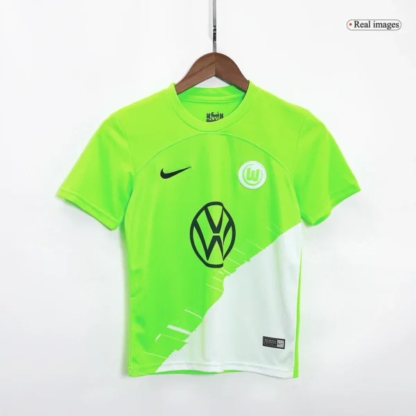 kid-s-wolfsburg-home-soccer-kit-jersey-shorts-2023-24-fan-version-393323-02 Kid’s Wolfsburg Home Soccer Kit β Jersey + Shorts 2023/24 β Fan Version β back view