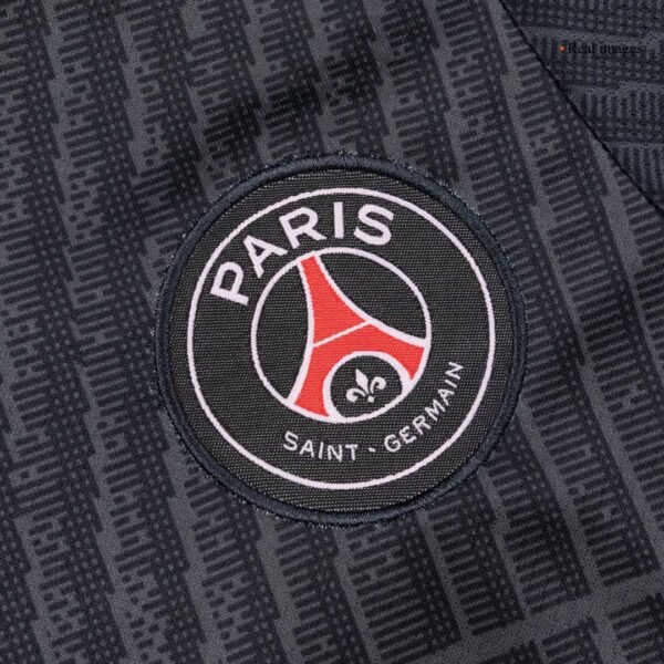 Kid’s PSG Fourth Away Soccer Kit – Jersey + Shorts 2025/26 – Fan Version – badge and fabric details