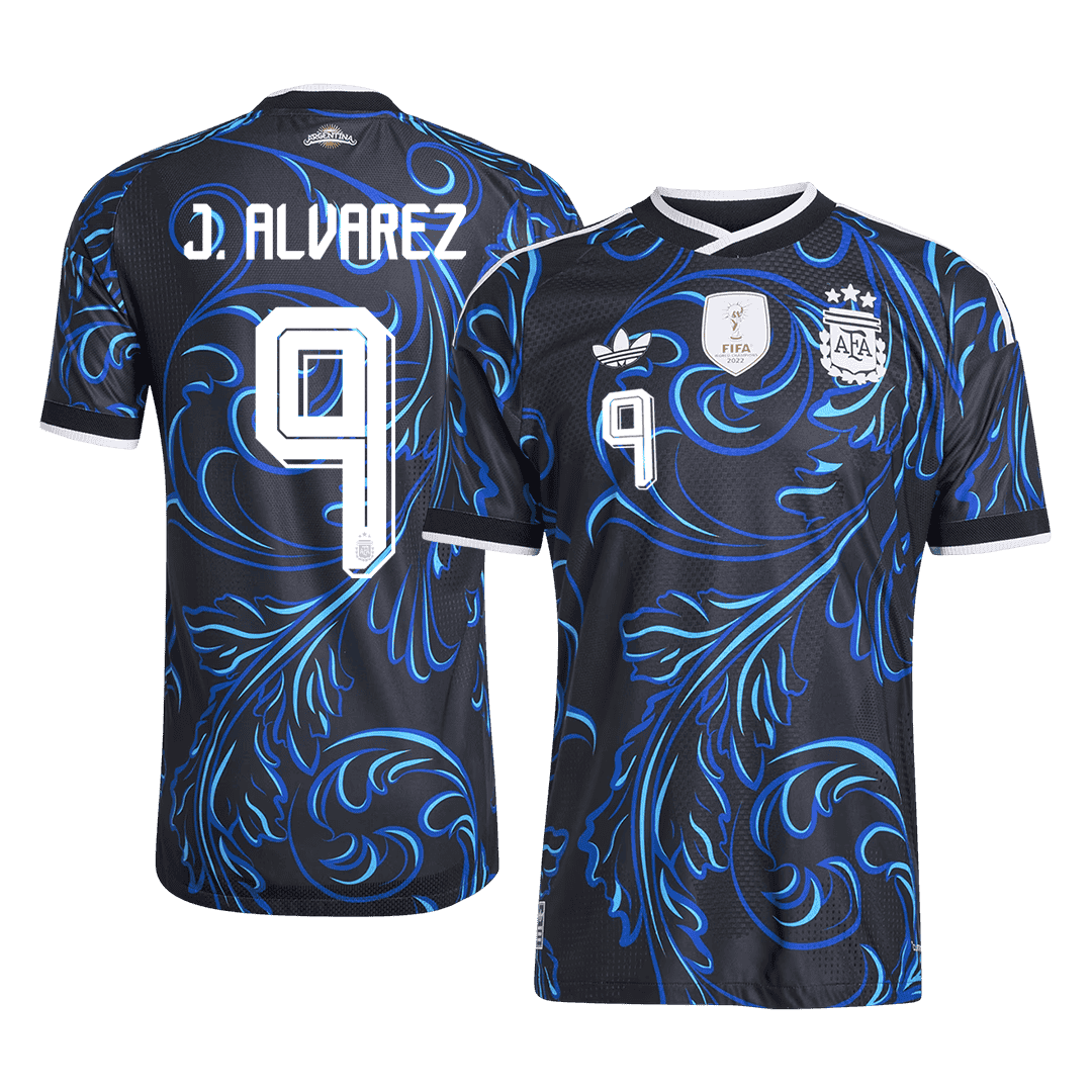 J. ÁLVAREZ #9 Argentina Away Soccer Jersey 2026 Player Version – front view