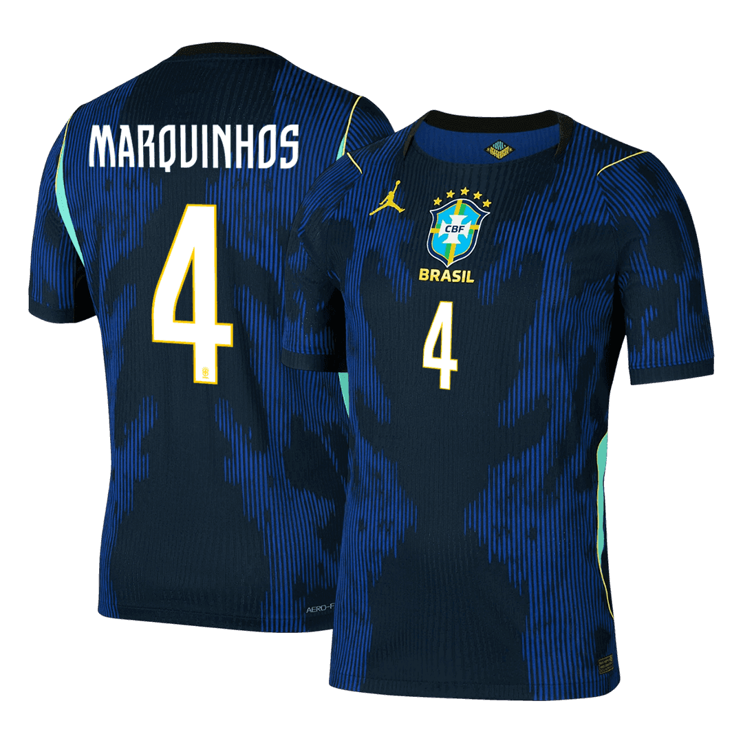 MARQUINHOS #4 Brazil Away Soccer Jersey 2026 Player Version – front view
