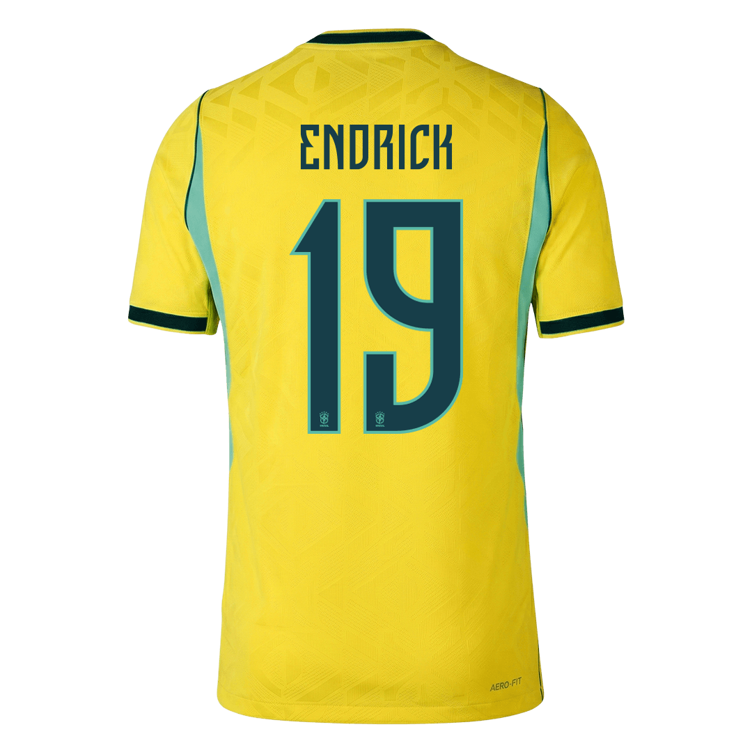 ENDRICK #19 Brazil Home Soccer Jersey 2026 Player Version – back view