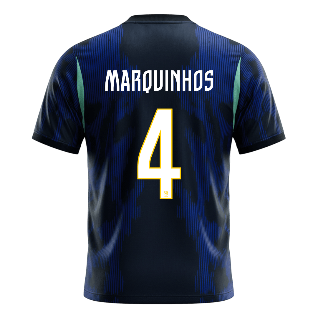 MARQUINHOS #4 Brazil Away Soccer Jersey 2026 – Fan Version – back view