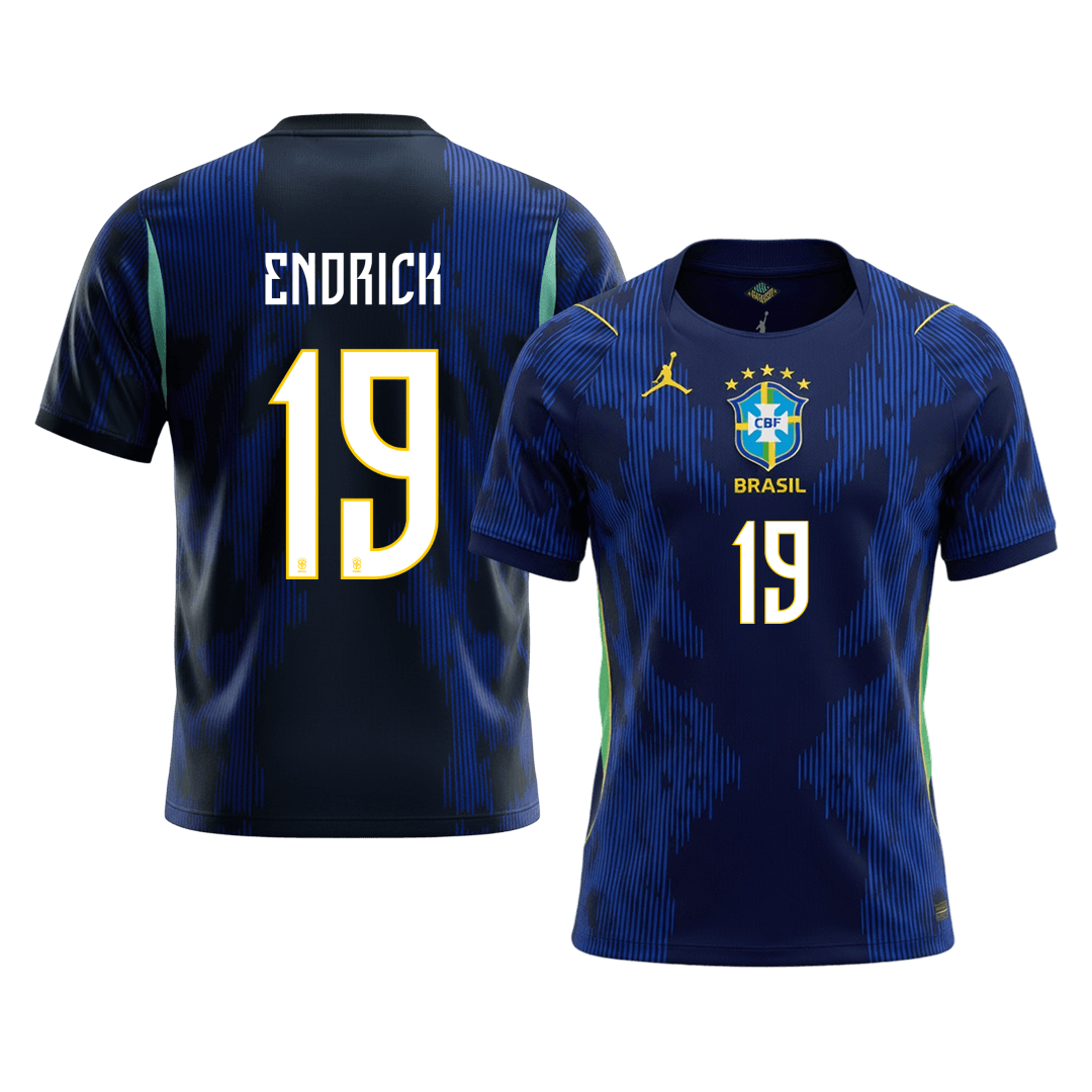 ENDRICK #19 Brazil Away Soccer Jersey 2026 – Fan Version – front view