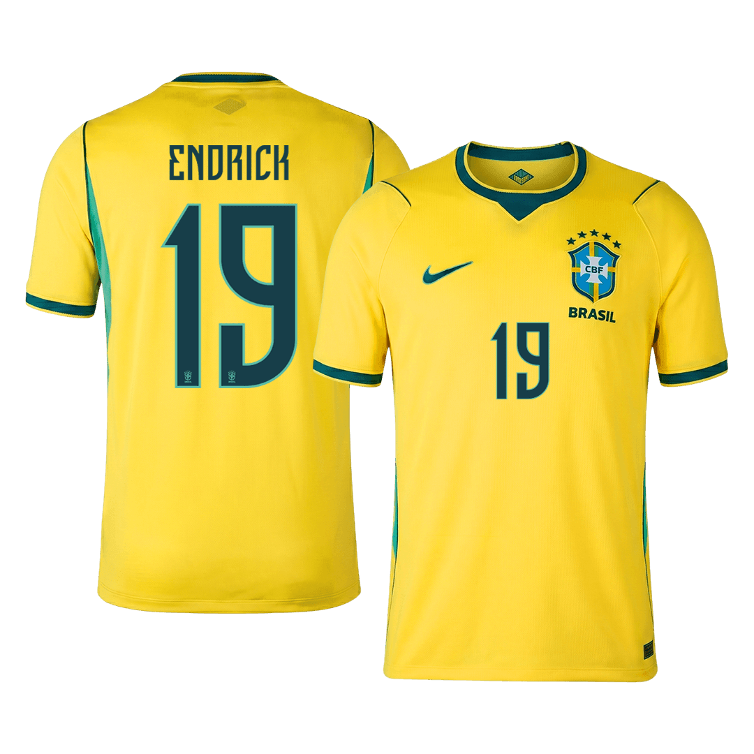 ENDRICK #19 Brazil Home Soccer Jersey 2026 – Fan Version – front view