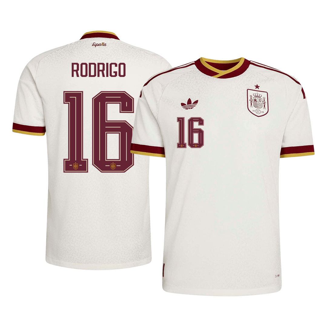 RODRIGO #16 Spain Away Soccer Jersey 2026 Player Version – front view