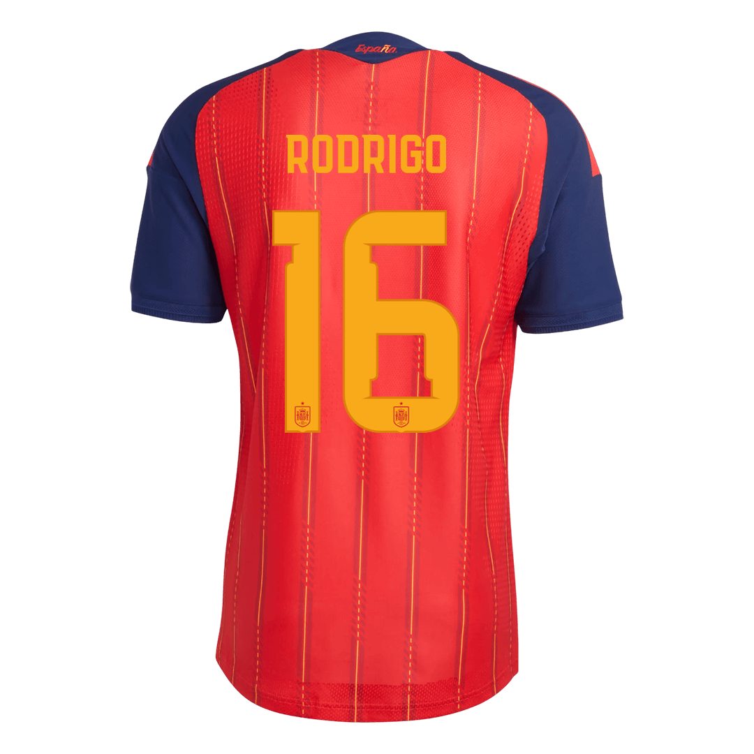 RODRIGO #16 Spain Home Soccer Jersey 2026 Player Version – back view