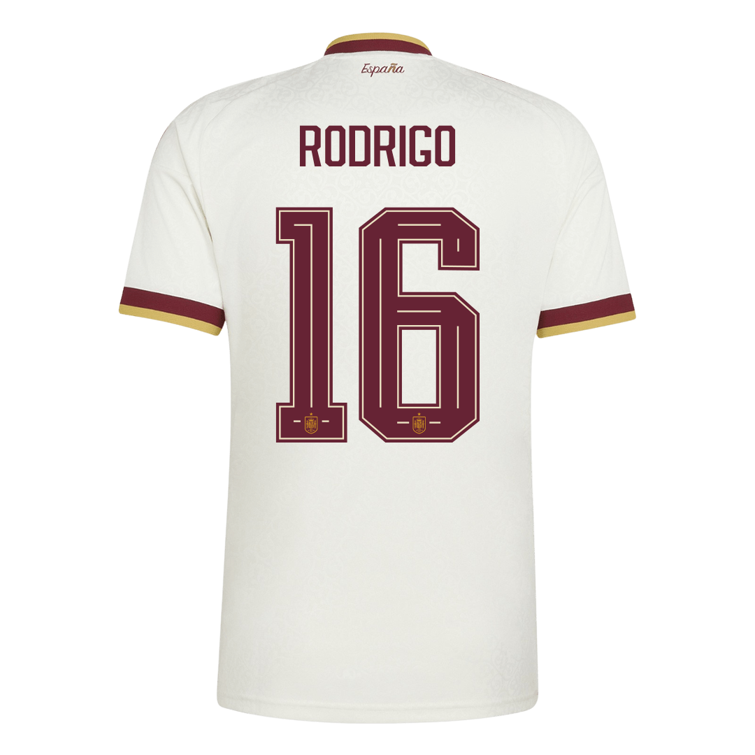 RODRIGO #16 Spain Away Soccer Jersey 2026 – Fan Version – back view
