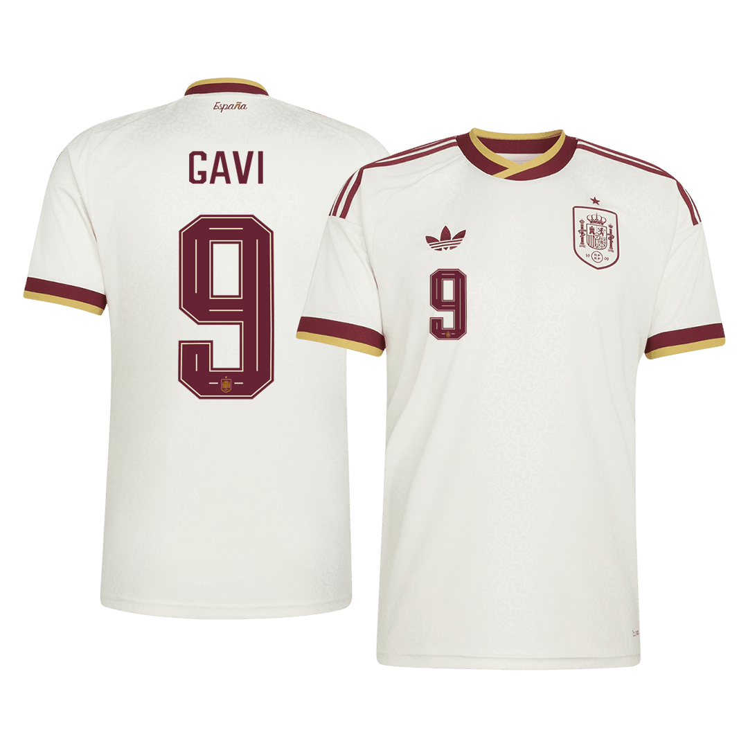 GAVI #9 Spain Away Soccer Jersey 2026 – Fan Version – front view