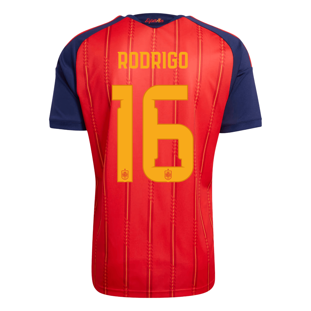 RODRIGO #16 Spain Home Soccer Jersey 2026 – Fan Version – back view