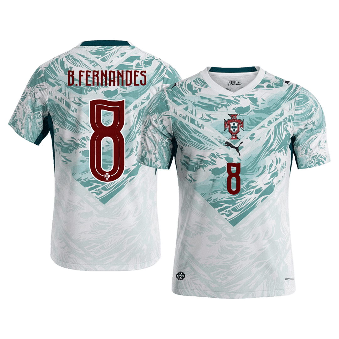 Bruno Fernandes #8 Portugal Away Soccer Jersey 2026 – Fan Version – front view