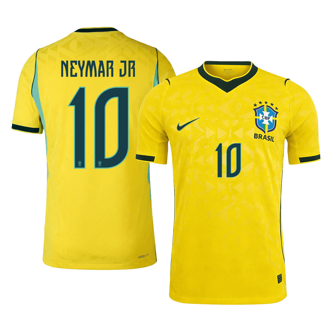 NEYMAR JR. #10 Brazil Home Soccer Jersey 2026 โ Fan Version โ ๅๅๅพ 1 NEYMAR JR. #10 Brazil Home Soccer Jersey 2026 โ Fan Version โ front view