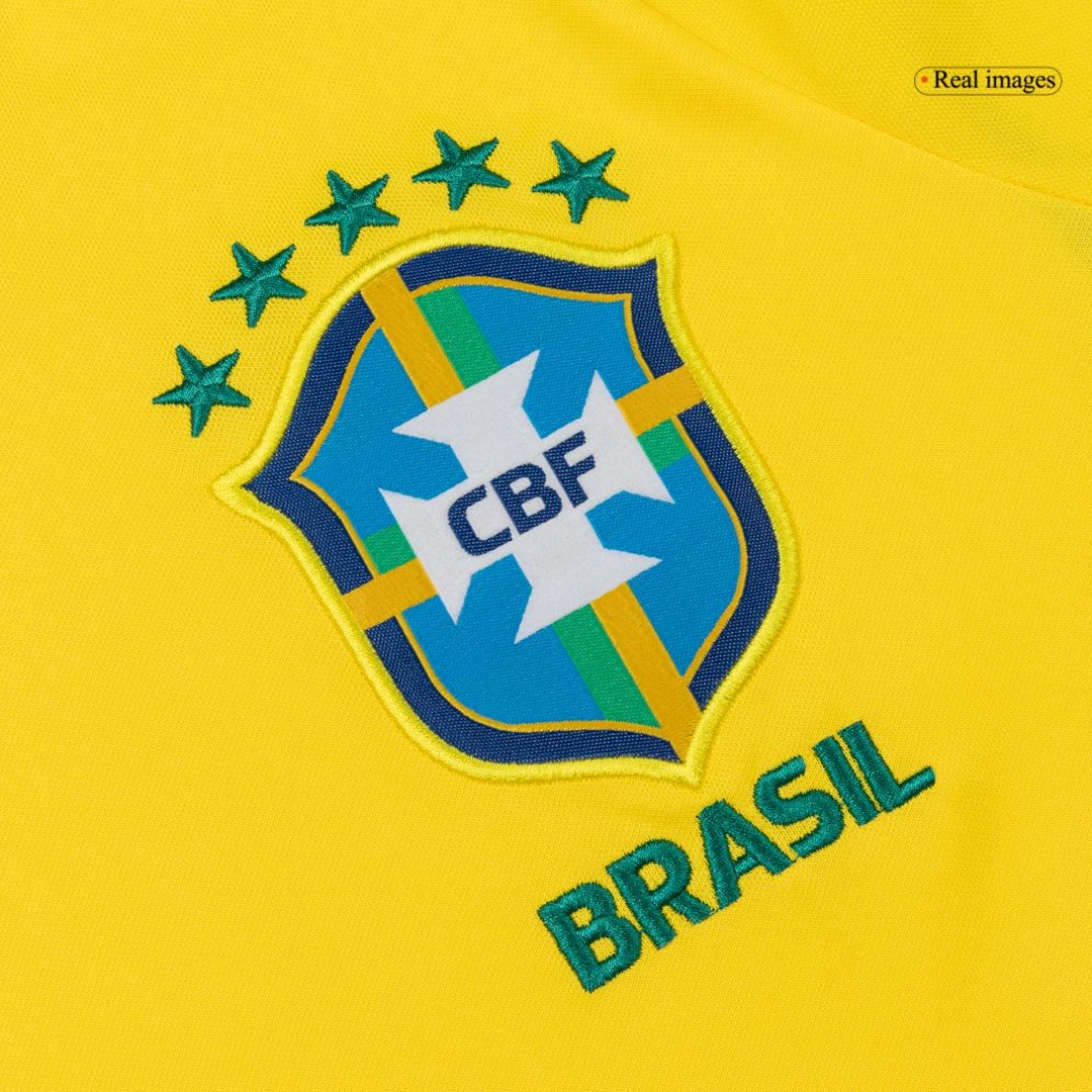 NEYMAR JR. #10 Brazil Home Soccer Jersey 2026 – Fan Version – badge and fabric details