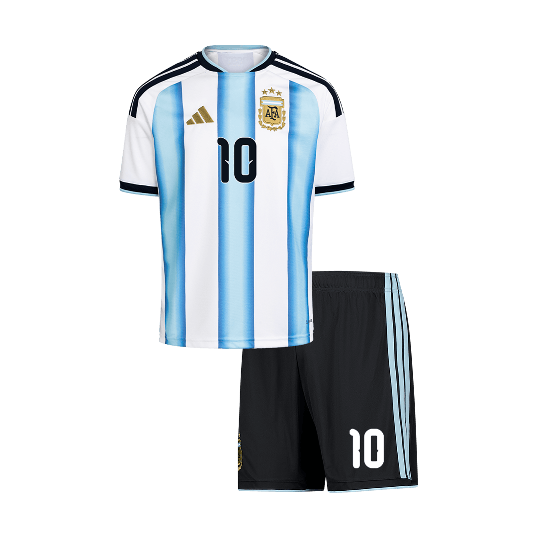 Kid’s Lionel Messi #10 Argentina Home Soccer Kit – Jersey + Shorts 2026 – Fan Version – back view