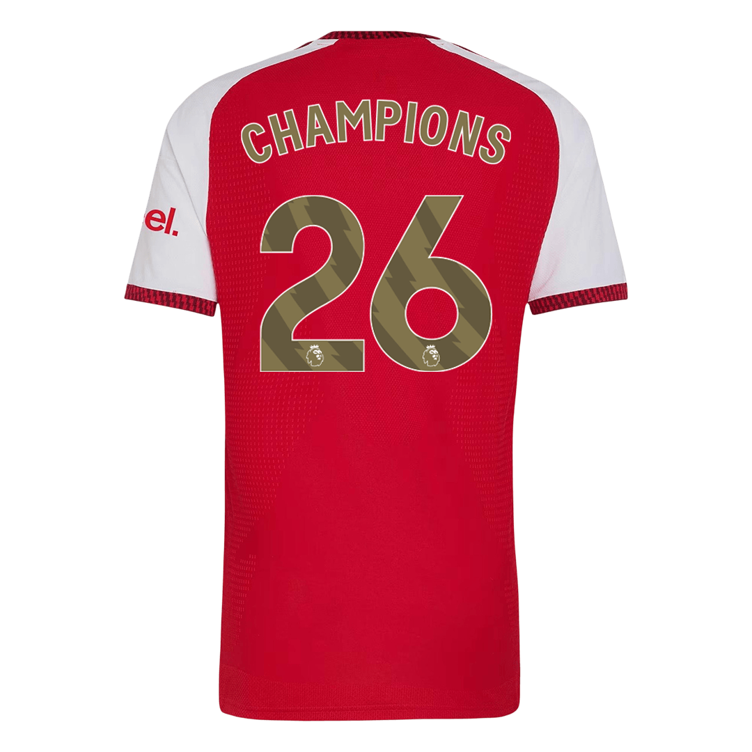 CHAMPIONS #26 Arsenal Home Soccer Jersey 2026/27 Player Version – back view