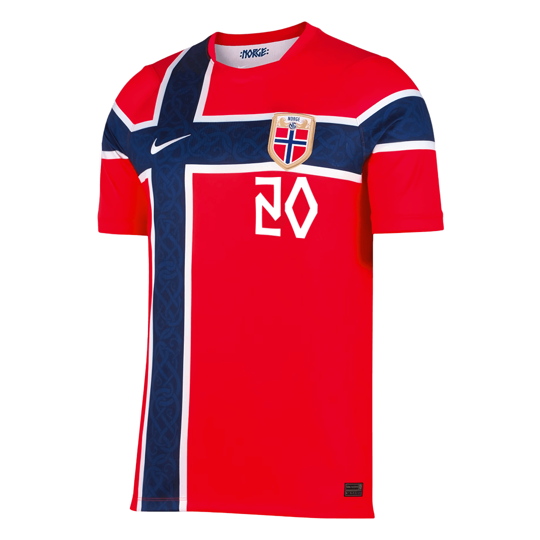 NUSA #20 Norway Home Soccer Jersey 2026 – Fan Version – jersey details