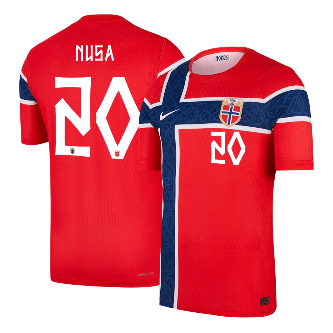 NUSA #20 Norway Home Soccer Jersey 2026 Player Version – front view
