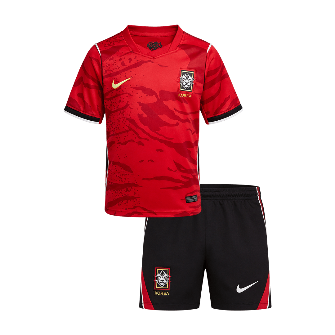 Kid’s South Korea Home Soccer Kit – Jersey + Shorts 2026 – Fan Version – front view