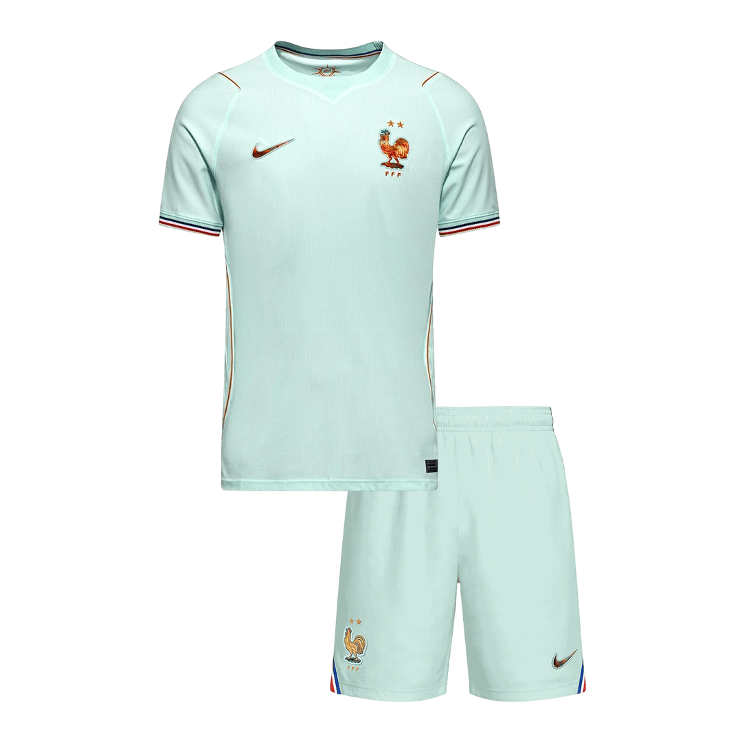 Kid's France Away Soccer Kit โ Jersey + Shorts 2026 โ Fan Version โ ๅๅๅพ 1 Kid’s France Away Soccer Kit โ Jersey + Shorts 2026 โ Fan Version โ front view