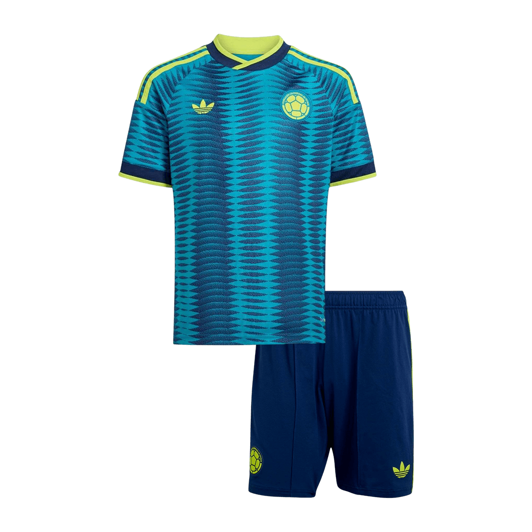 Kid’s Colombia Away Soccer Kit – Jersey + Shorts 2026 – Fan Version – front view