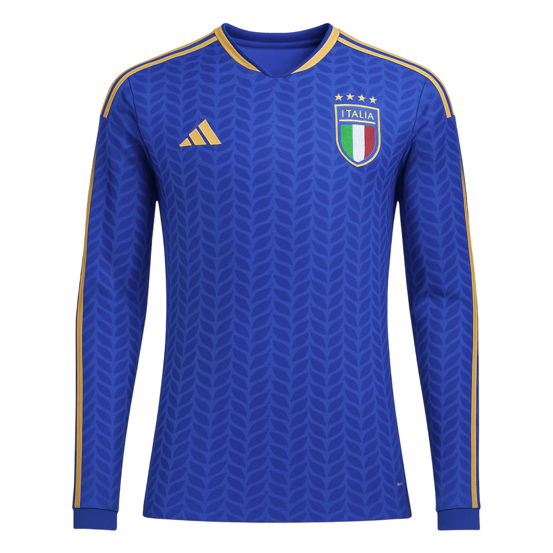 Italy Home Long Sleeve Soccer Jersey 2026 โ Fan Version โ ๅๅๅพ 1 Italy Home Long Sleeve Soccer Jersey 2026 โ Fan Version โ front view