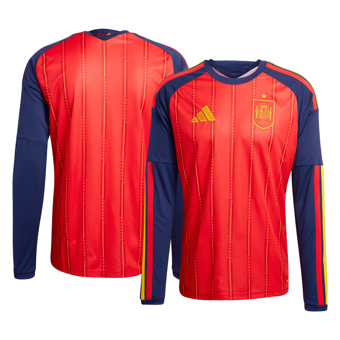 Spain Home Long Sleeve Soccer Jersey 2026 β Fan Version β εεεΎ 3 Spain Home Long Sleeve Soccer Jersey 2026 β Fan Version β jersey details
