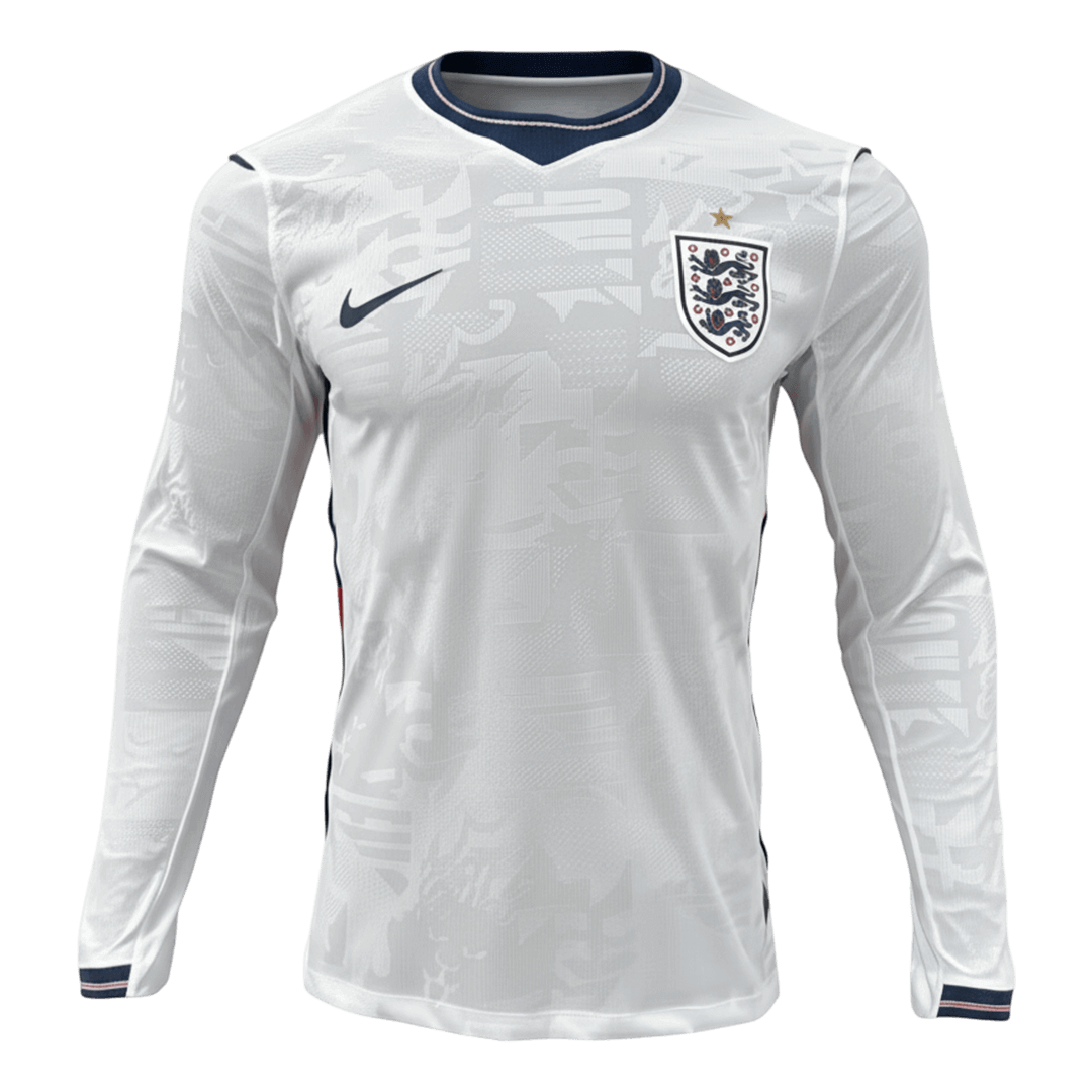 England Home Long Sleeve Soccer Jersey 2026 – Fan Version – front view
