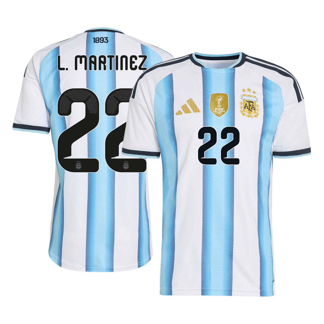 L.MARTÍNEZ #22 Argentina Home Soccer Jersey 2026 Player Version – front view