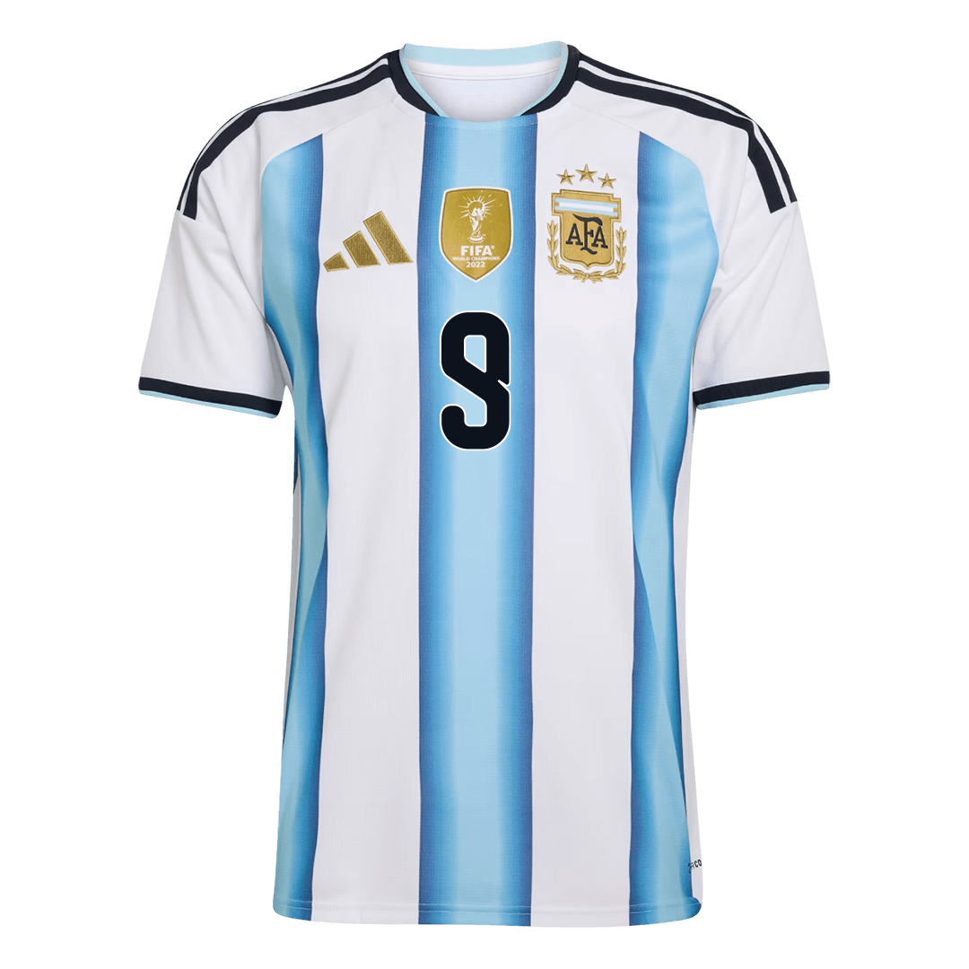 J.ÁLVAREZ #9 Argentina Home Soccer Jersey 2026 – Fan Version – back view