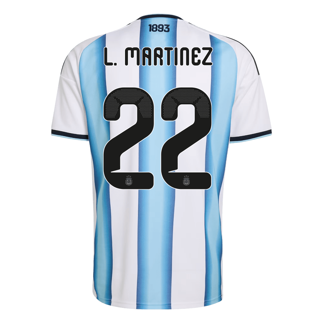 L.MARTÍNEZ #22 Argentina Home Soccer Jersey 2026 – Fan Version — 商品图 3 L.MARTÍNEZ #22 Argentina Home Soccer Jersey 2026 – Fan Version – jersey details