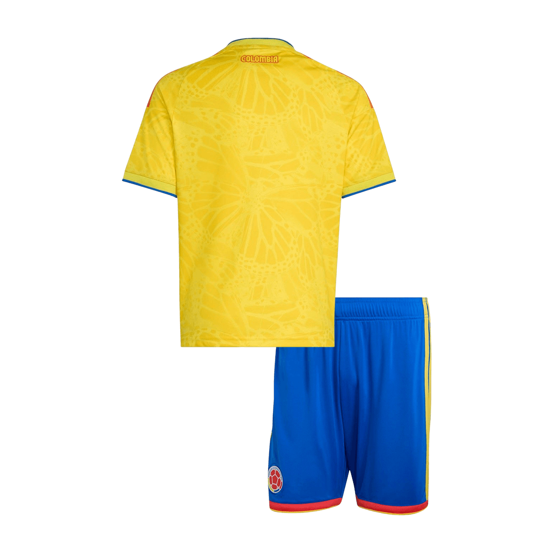 Kid's Colombia Home Soccer Kit – Jersey + Shorts 2026 – Fan Version — 商品图 2 Kid’s Colombia Home Soccer Kit – Jersey + Shorts 2026 – Fan Version – back view