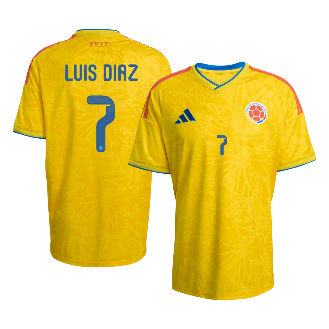 LUIS DíAZ #7 Colombia Home Soccer Jersey 2026 – Fan Version – front view