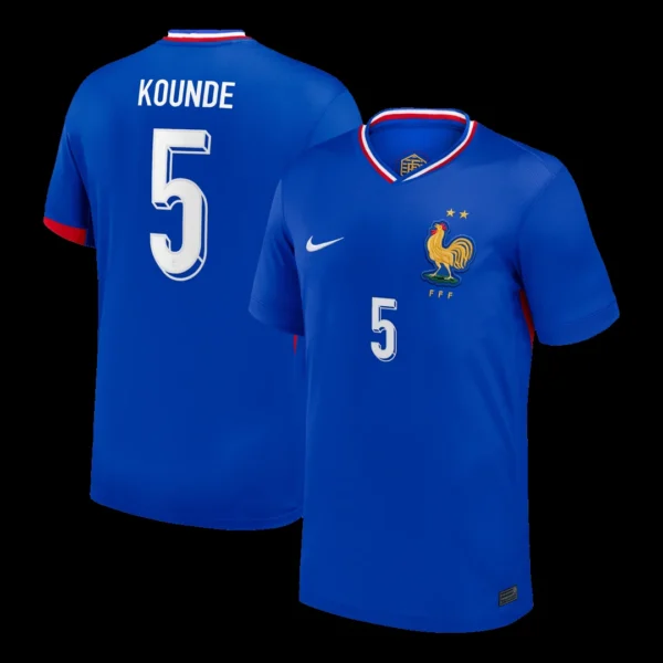 KOUNDE #5 France Home Soccer Jersey – Fan Version – front view