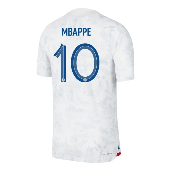 Kylian Mbappe #10 France Away Soccer Jersey 2022 – Player Version – front view