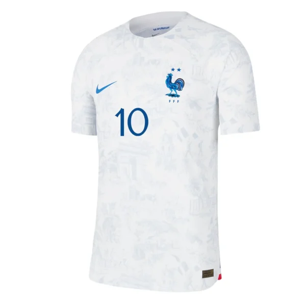 Kylian Mbappe #10 France Away Soccer Jersey 2022 – Player Version – back view
