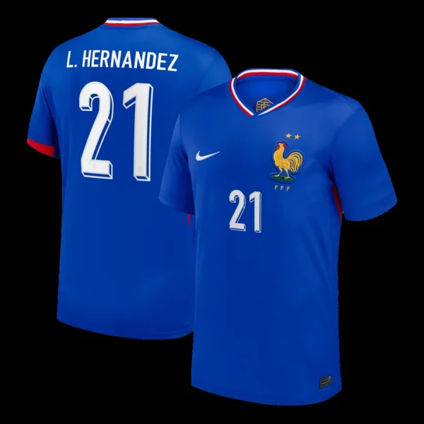 L.Hernandez #21 France Home Soccer Jersey – Fan Version – front view