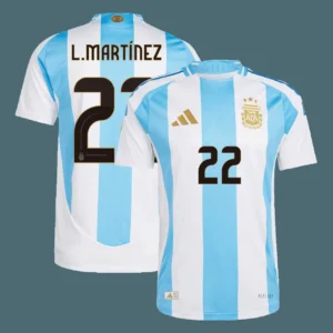 L.MARTÍNEZ #22 Argentina Home Soccer Jersey Copa America – Player Version – front view