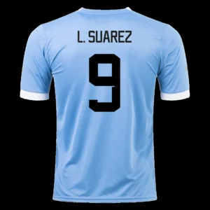 L. SUAREZ #9 Uruguay Home Soccer Jersey 2022 – Fan Version – front view