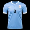 L. SUAREZ #9 Uruguay Home Soccer Jersey 2022 – Fan Version – back view