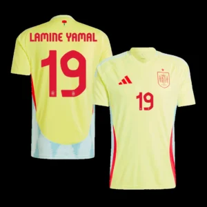 Lamine Yamal #19 Spain Away Soccer Jersey Euro – Fan Version – front view
