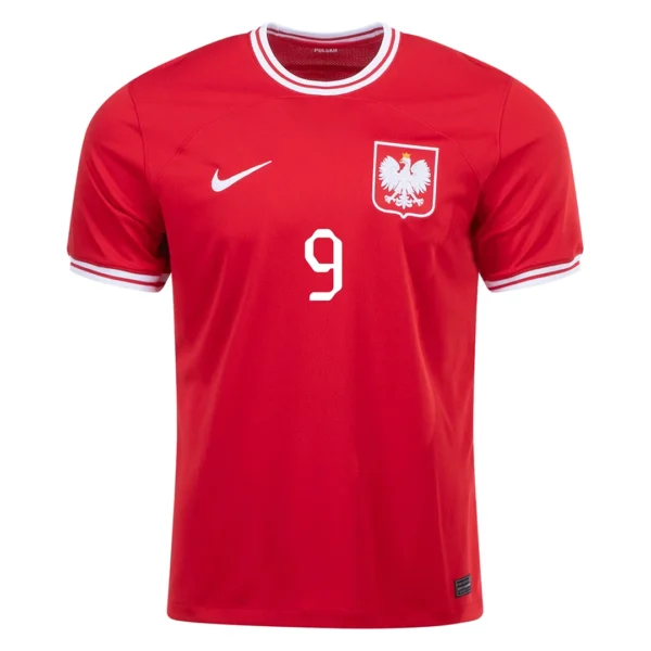 LEWANDOWSKI #9 Poland Away Soccer Jersey 2022 – Fan Version – back view