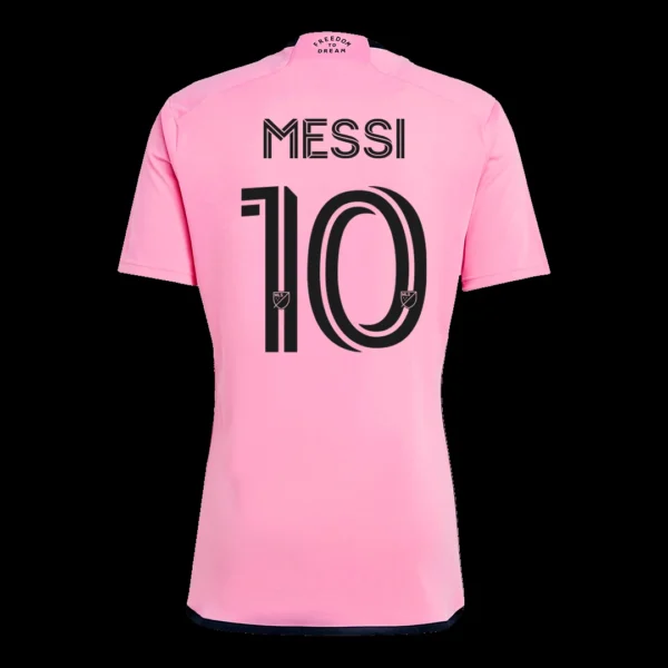 Lionel Messi #10 Inter Miami CF Home Soccer Kit – Jersey + Shorts – Fan Version – badge and fabric details