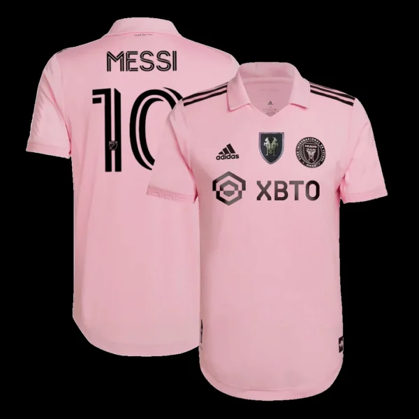 Lionel Messi #10 Inter Miami CF “Lionel Messi GOAT” Home Soccer Jersey 2023 – Player Version – front view