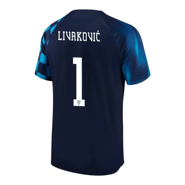 LIVAKOVIĆ #1 Croatia Away Soccer Jersey 2022 – Fan Version – front view