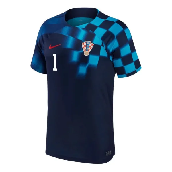 LIVAKOVIĆ #1 Croatia Away Soccer Jersey 2022 – Fan Version – badge and fabric details