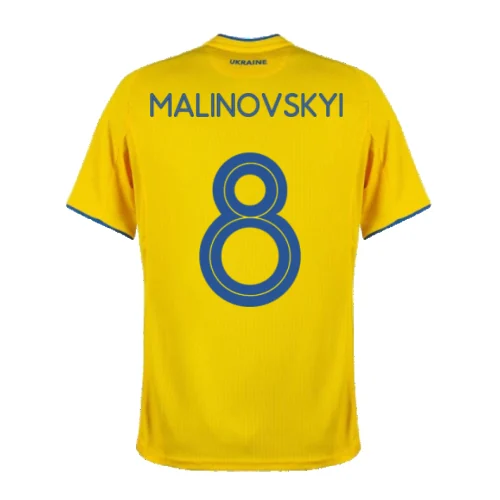 MALINOVSKYI #8 Ukraine Home Soccer Jersey 2020 – Fan Version – front view