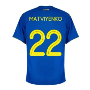 MATVIYENKO #22 Ukraine Away Soccer Jersey 2020 – Fan Version – front view